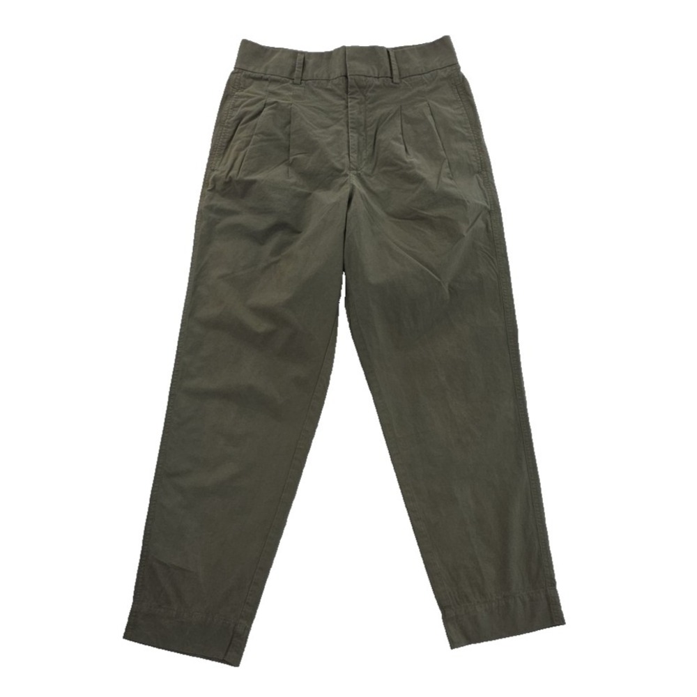 Everlane Poplin Pleated Pants Womens 4 Green Poplin High Rise NWOT Casual